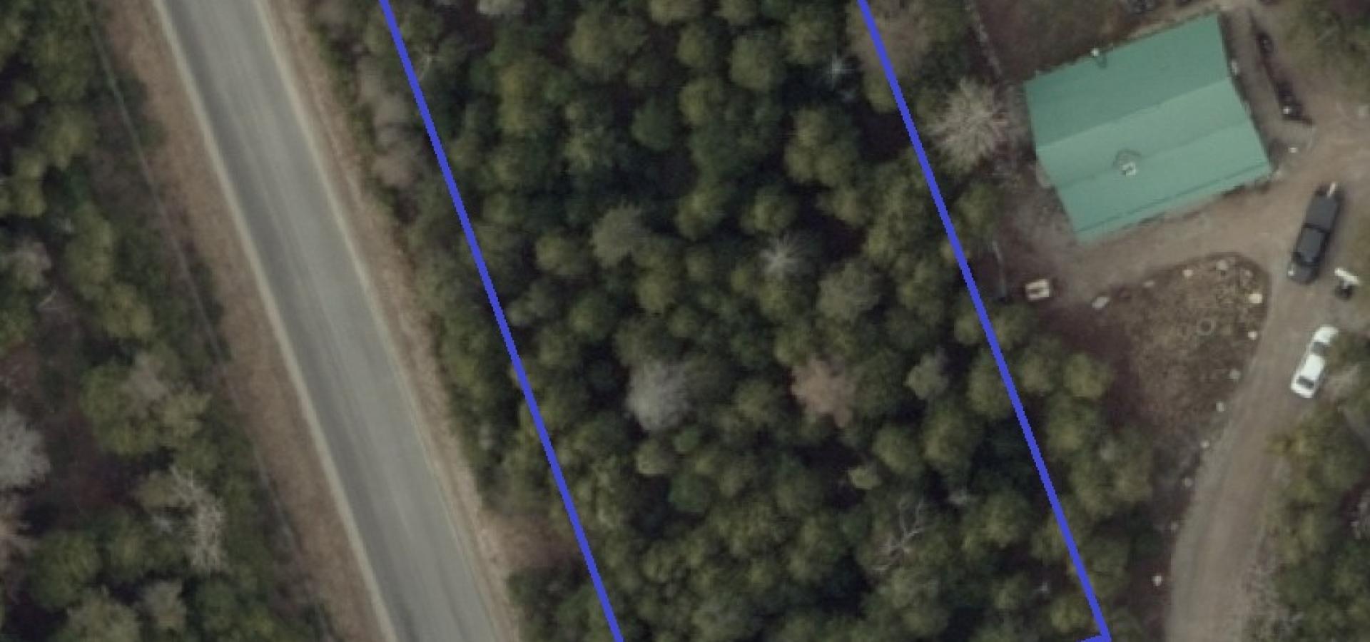 Overhead of lovely treed corner lot