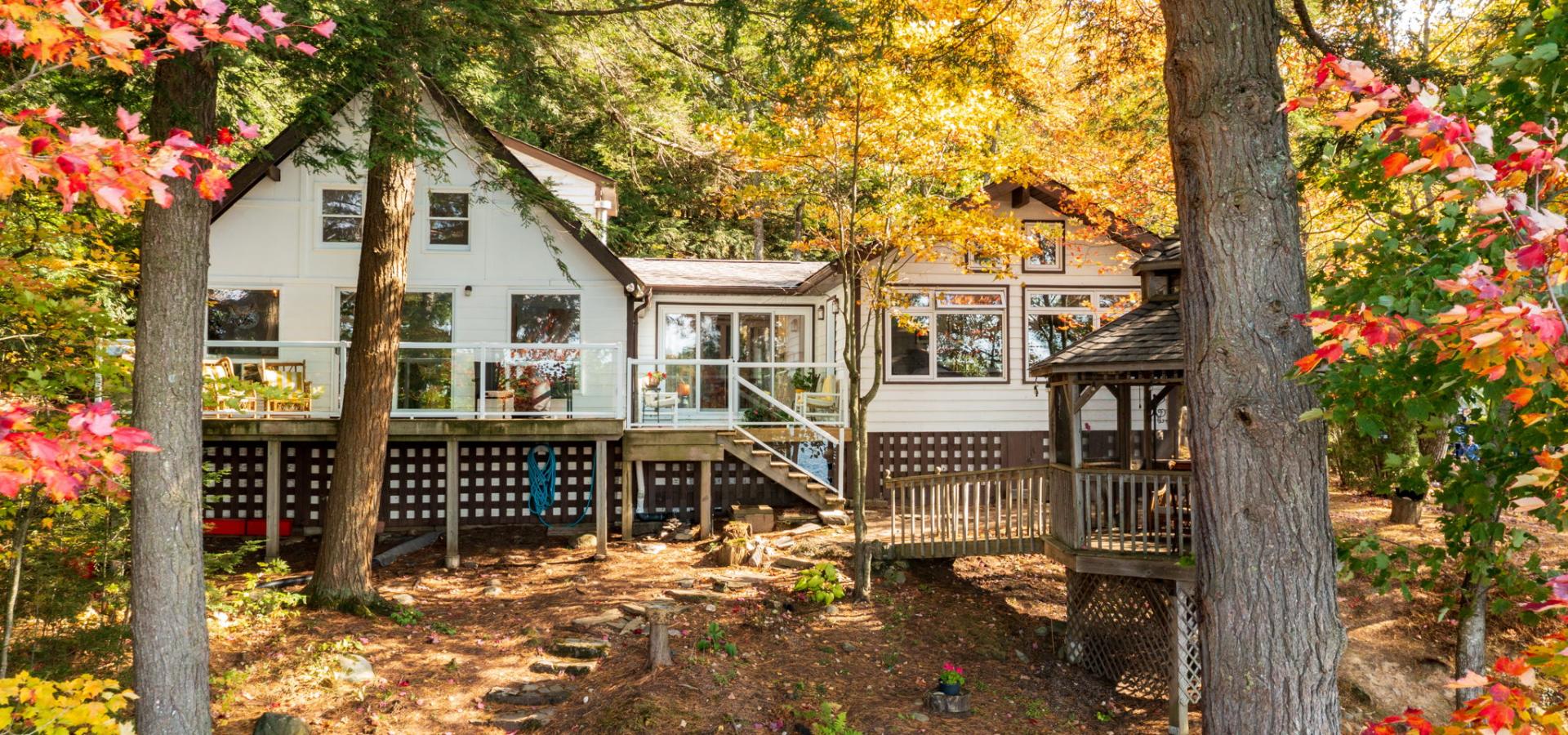 Beautiful lakefront cottage surrounded by mature trees