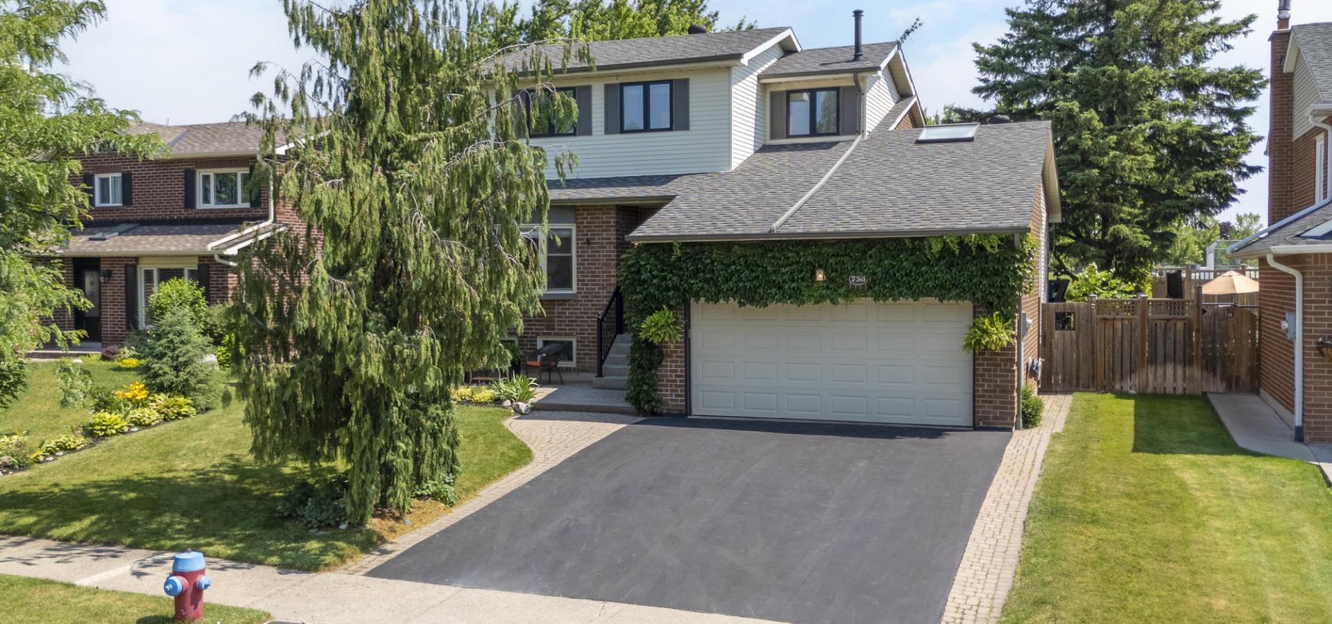 Elegant brick home with double garage.
