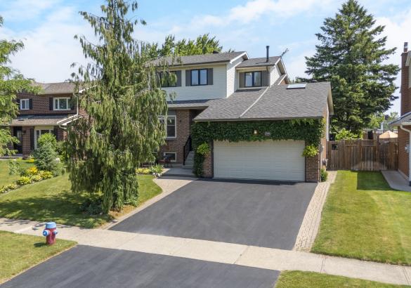 Elegant brick home with double garage.